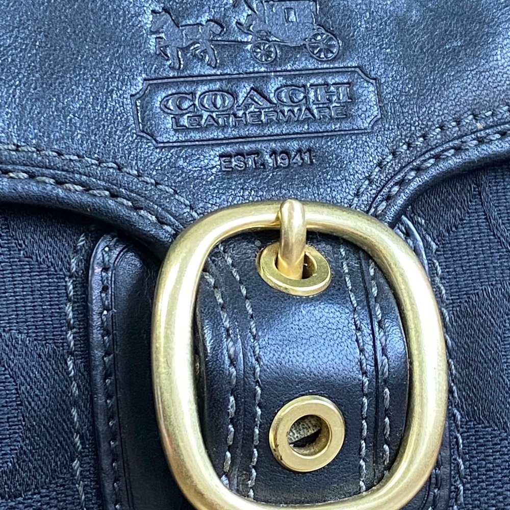 Coach Bleeker Black Signature Canvas Tattersall Lined Clutch Wristlet - Picture 3 of 11